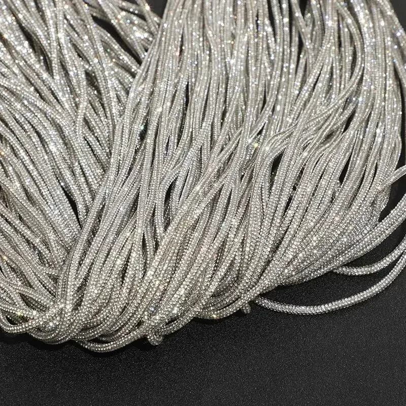 Rhinestone Crystal Shoelaces & Hoodie Drawstrings  Sparkling Bling DIY Craft Cord for Sneakers, Hoodies, Fashion Accessories
