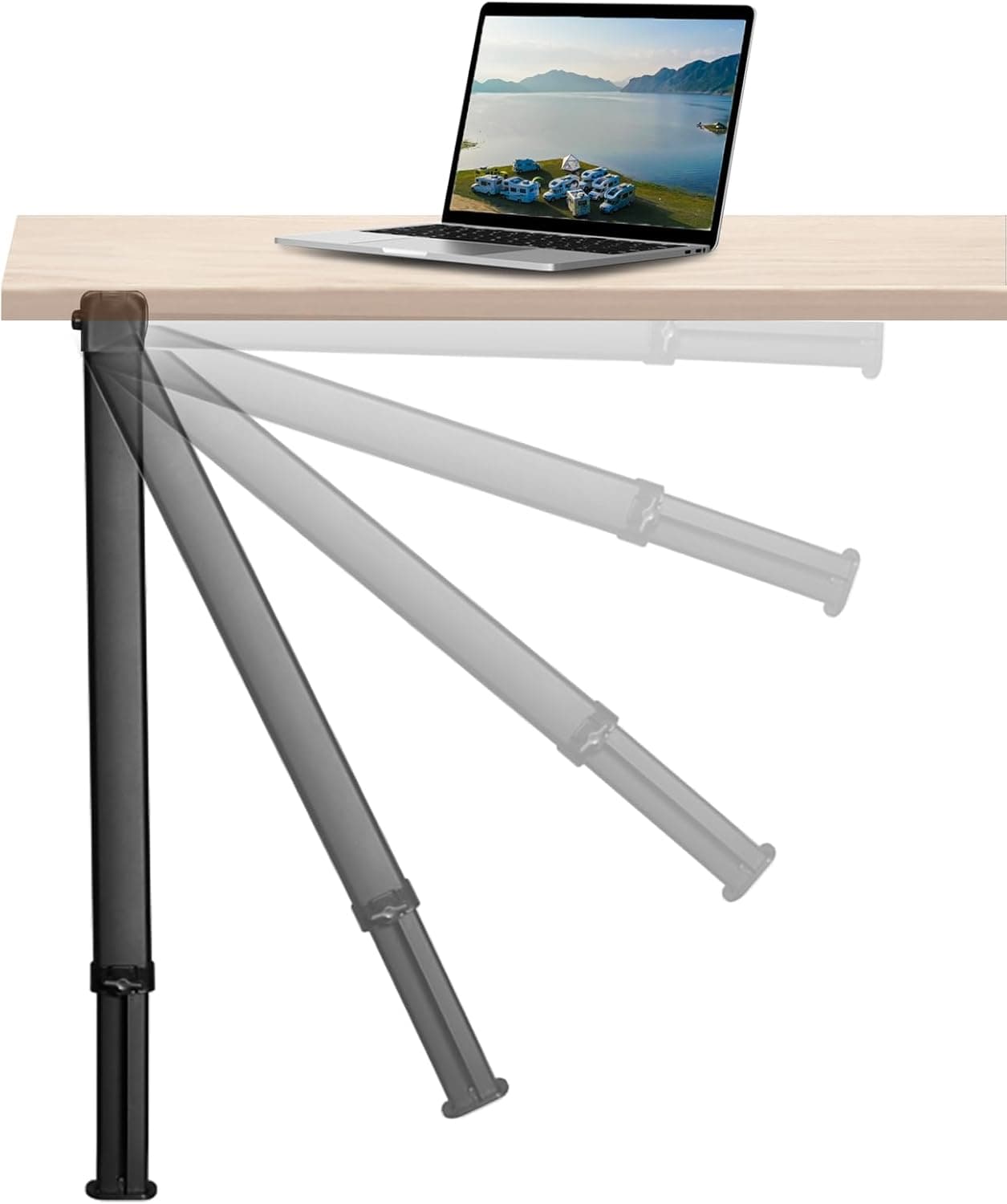 telescoping leg system with push-button locking