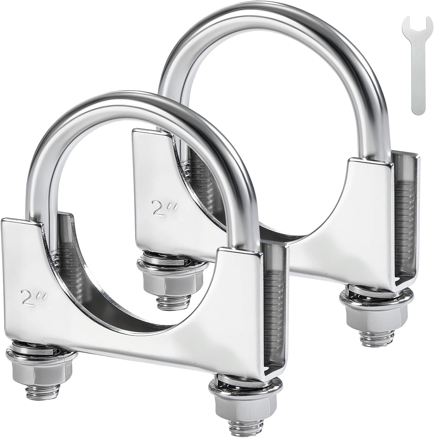 Stainless Exhaust Pipe Clamps 2" U Bolt