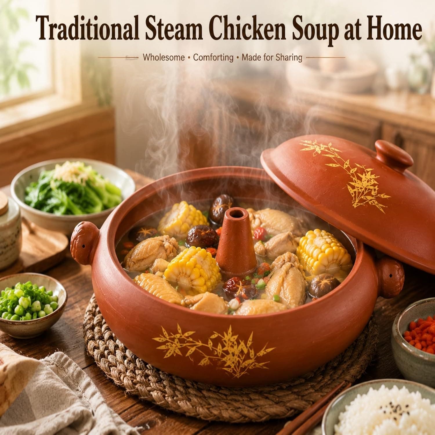 Burmese Earthen Steamer 2.5Qt