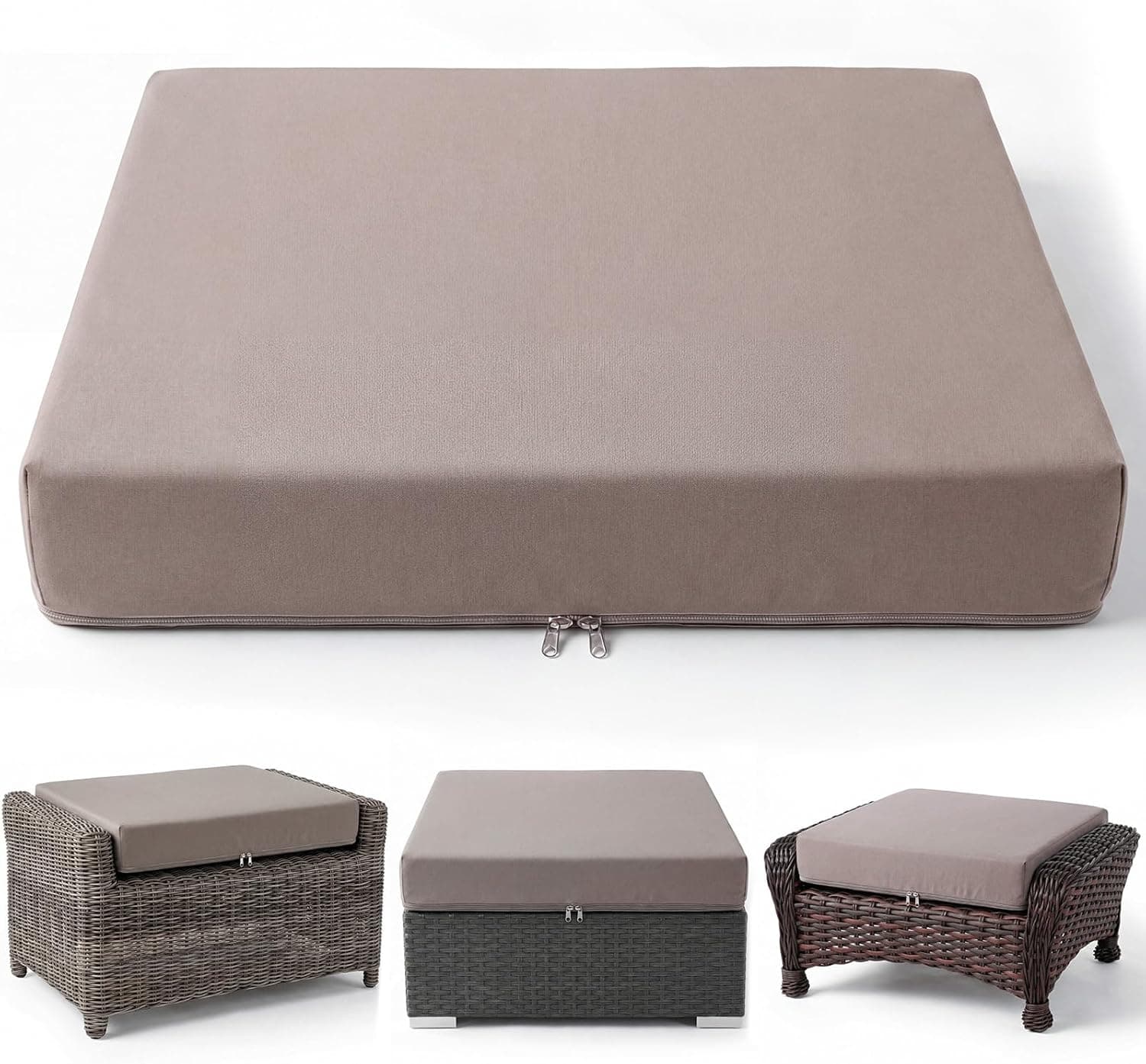 Outdoor Ottoman Cushion 23x19 Waterproof