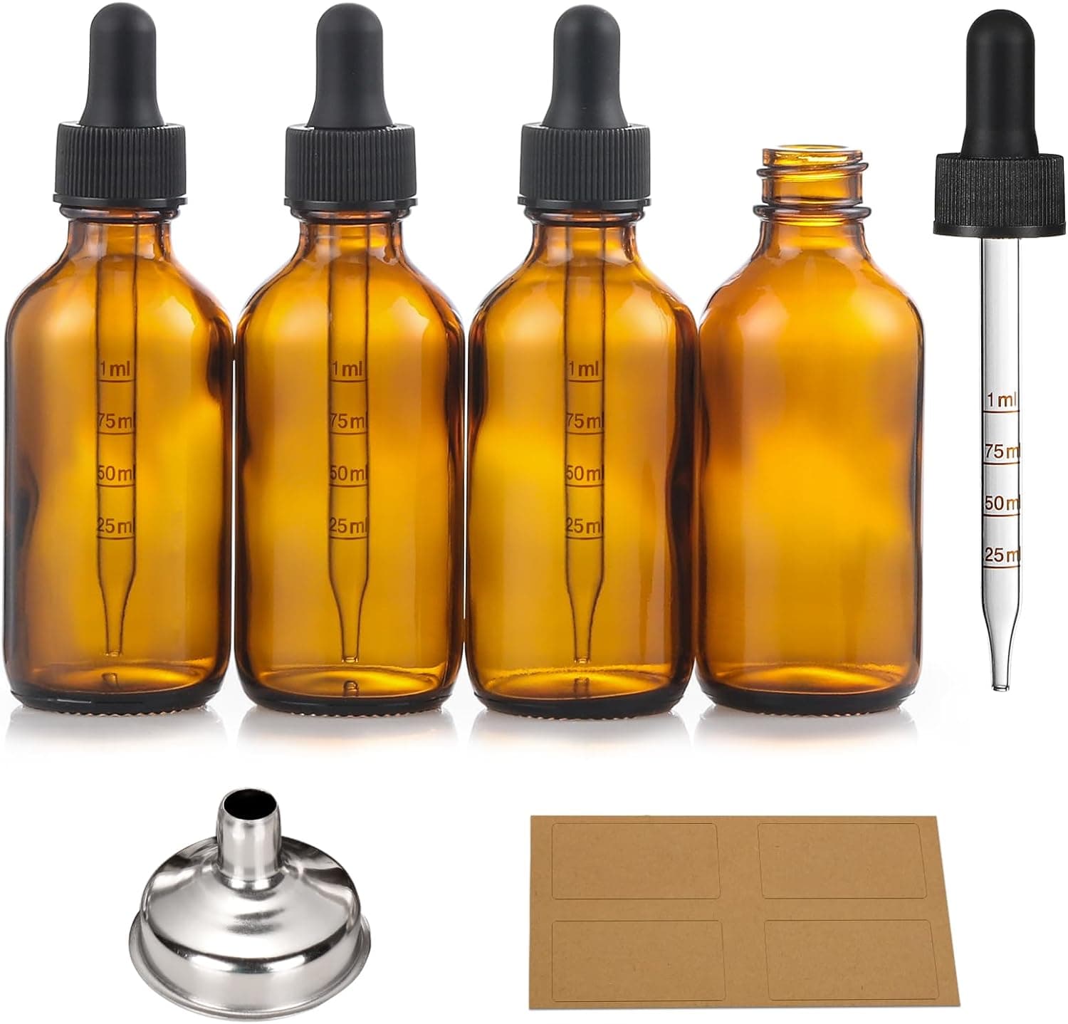 Amber Glass Bottles with Dropper