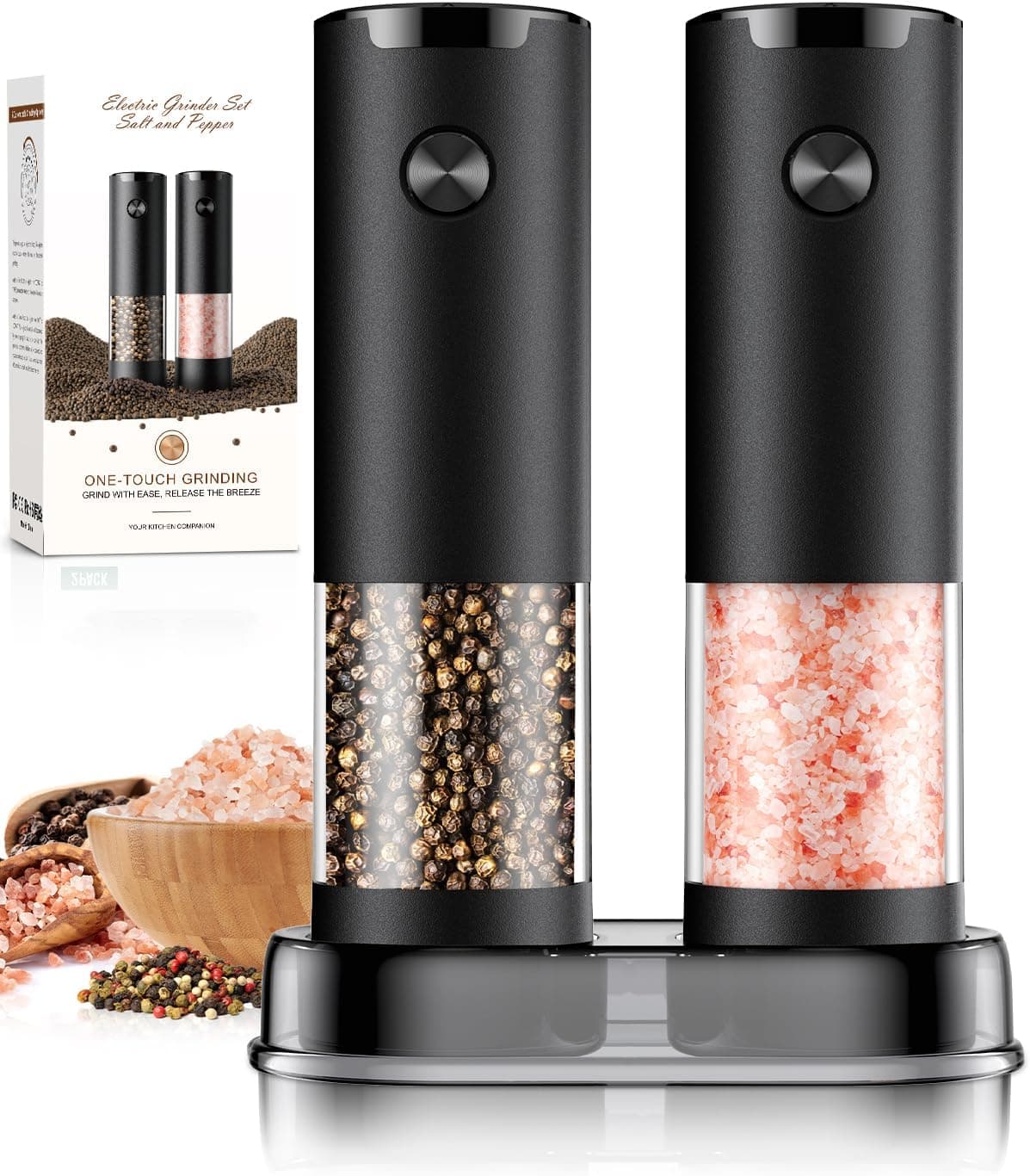 Copper Salt and Pepper Shakers Electric Grinder Set