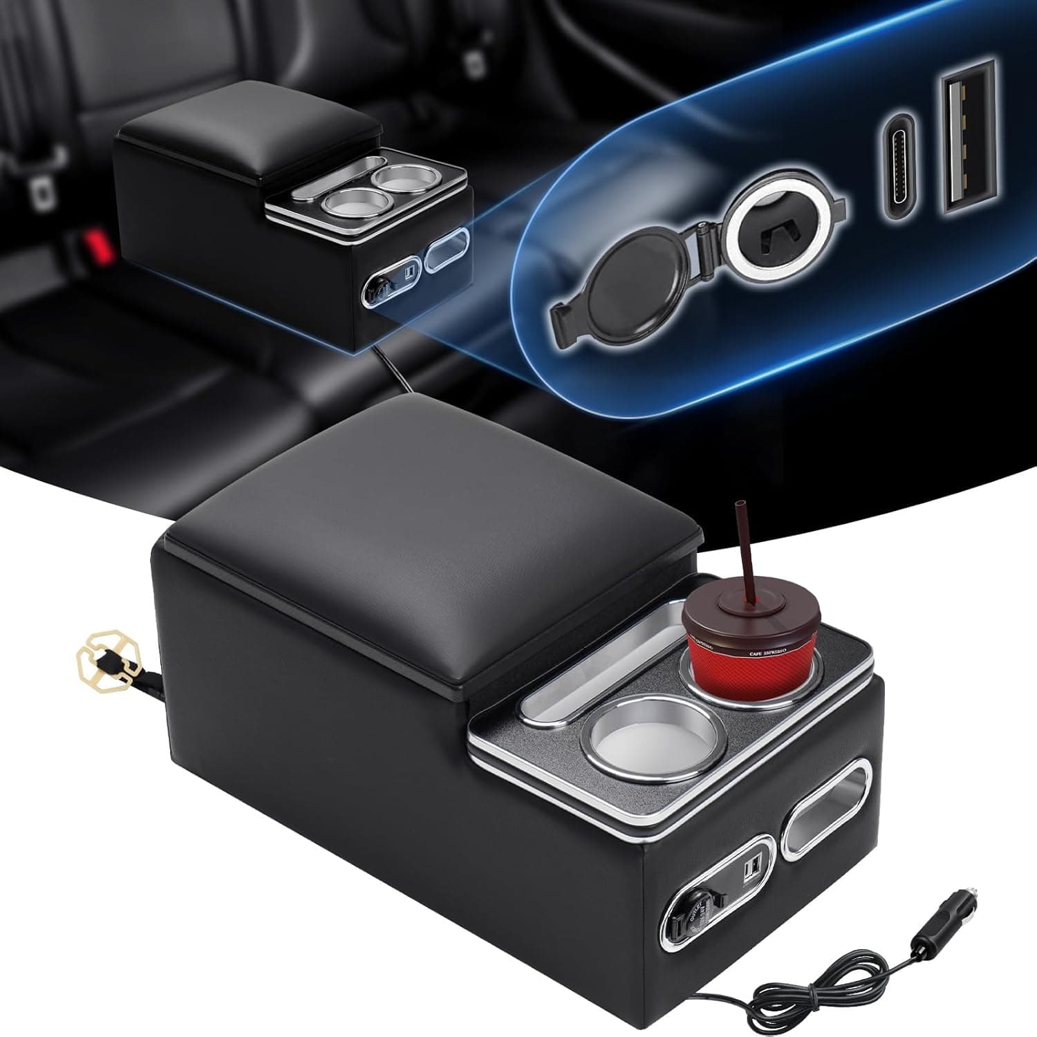 Bench Seat Center Console – USB Charging Organizer