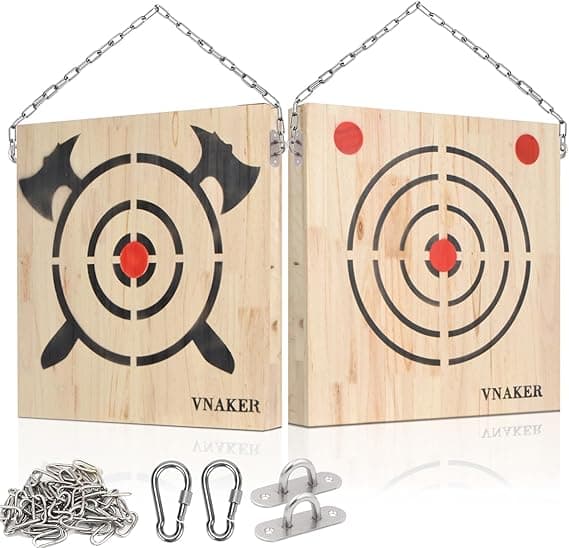 Throwing Knives With Target Wooden Axe Board Set Heavy Duty