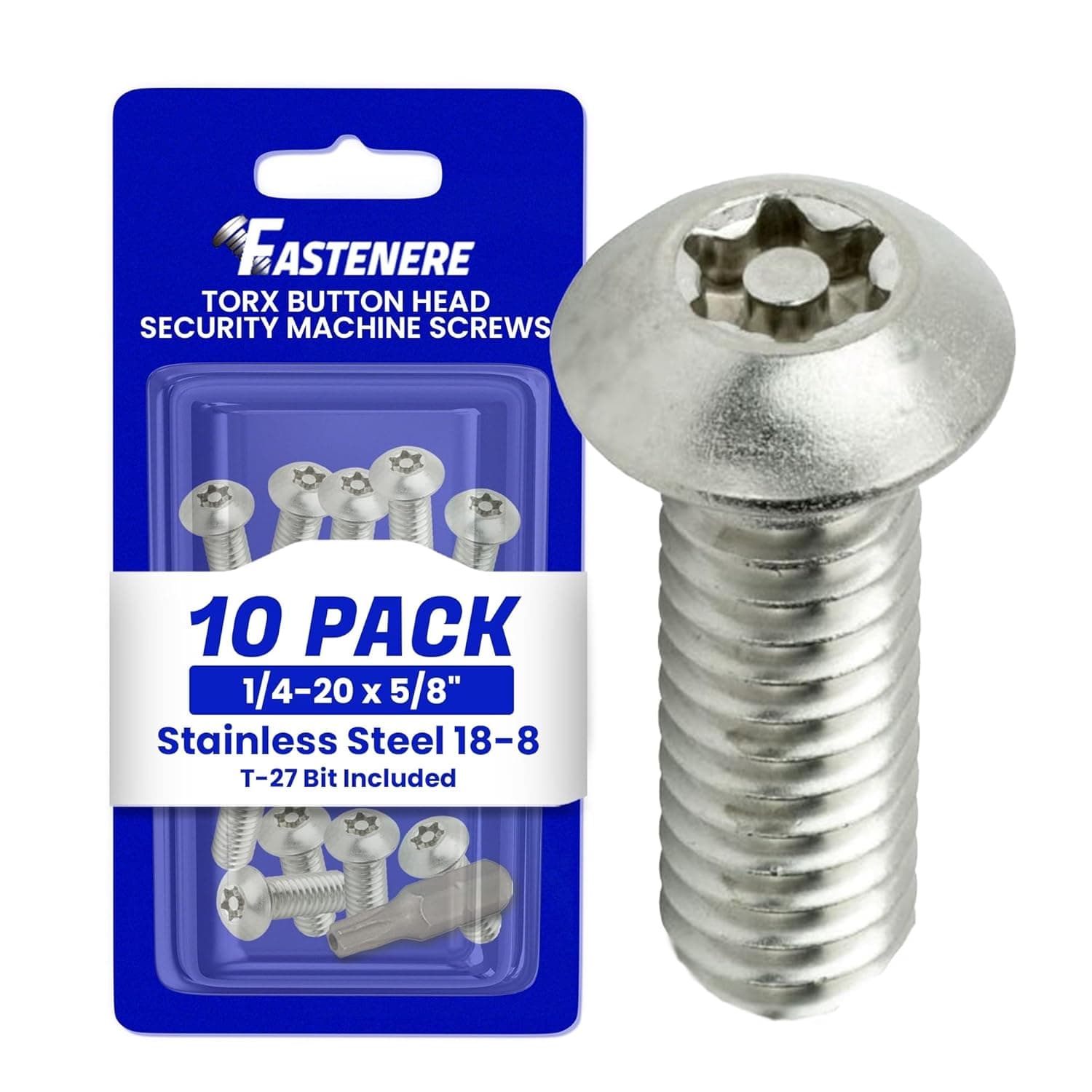 1/4-20 x 5/8 button head with washer stainless torx