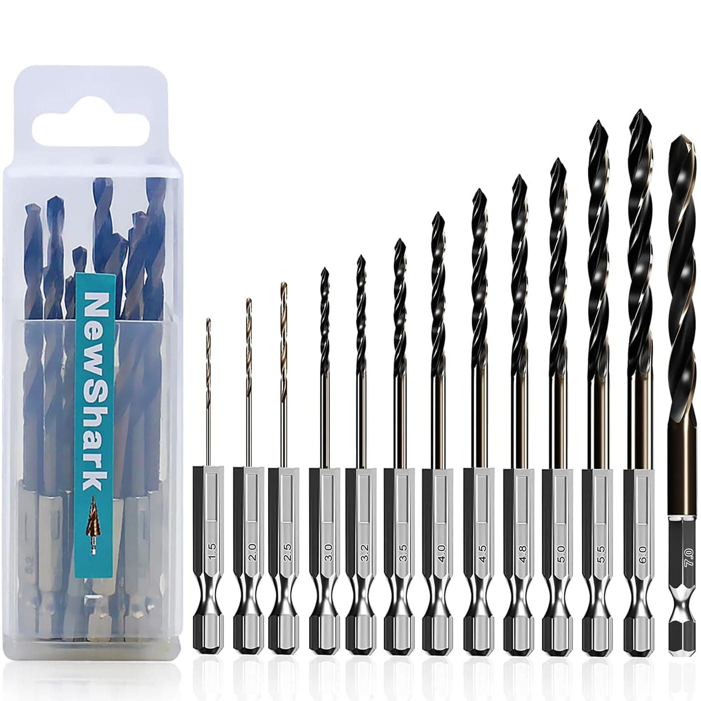 Metric Drill Bit Set 15PCS Hex Shank Cobalt