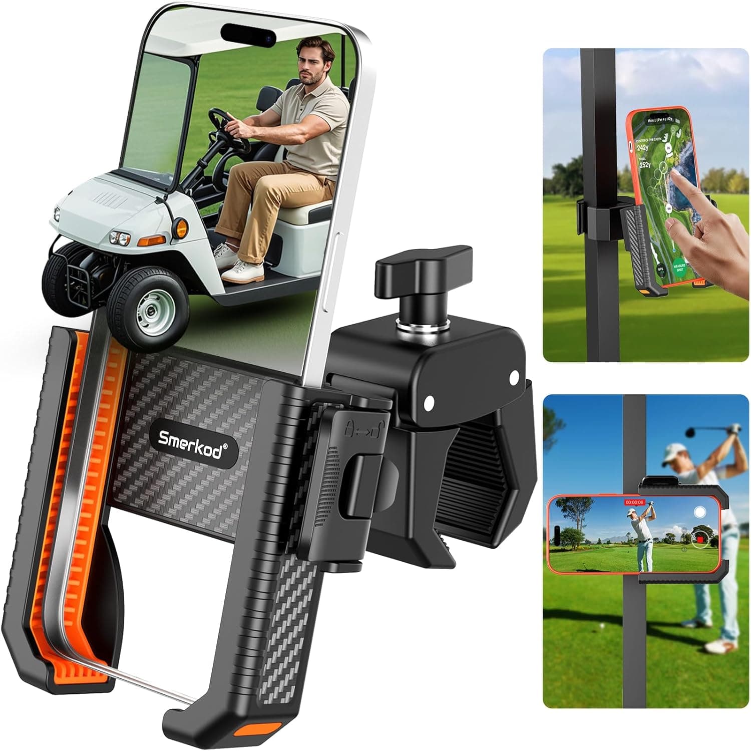 Golf Cart Phone Holder Secure Mount