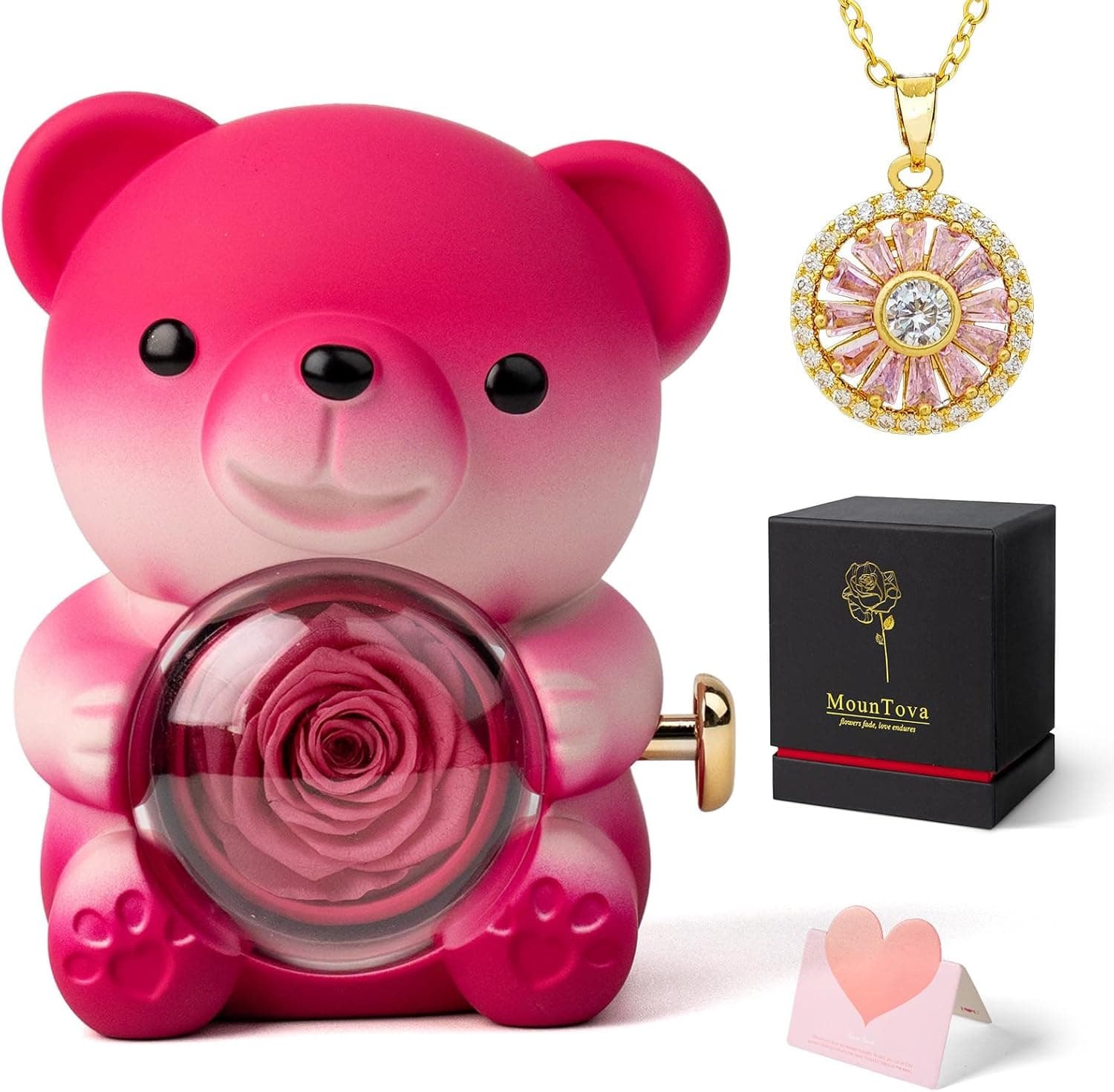 Cute teddy bear gift with a forever rose 🧸🌹