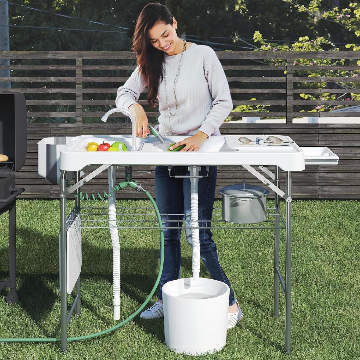 Fishing Table – 42.5" Dual Sink Portable Station