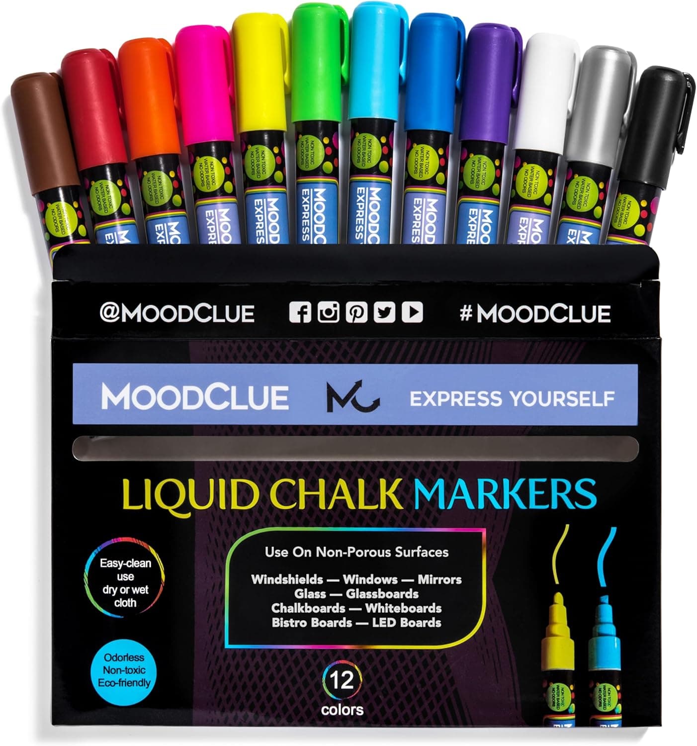 Whiteboard Marker Glass – Neon Chalk Set