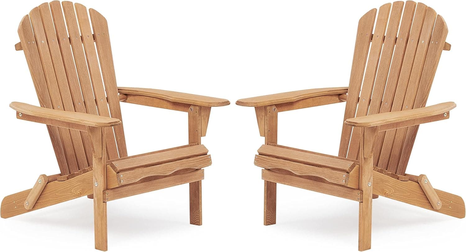 Wooden Adirondack Chairs Set of 2