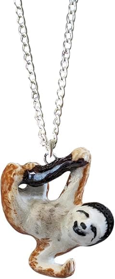 Sloth Ceramic Necklace Pendant