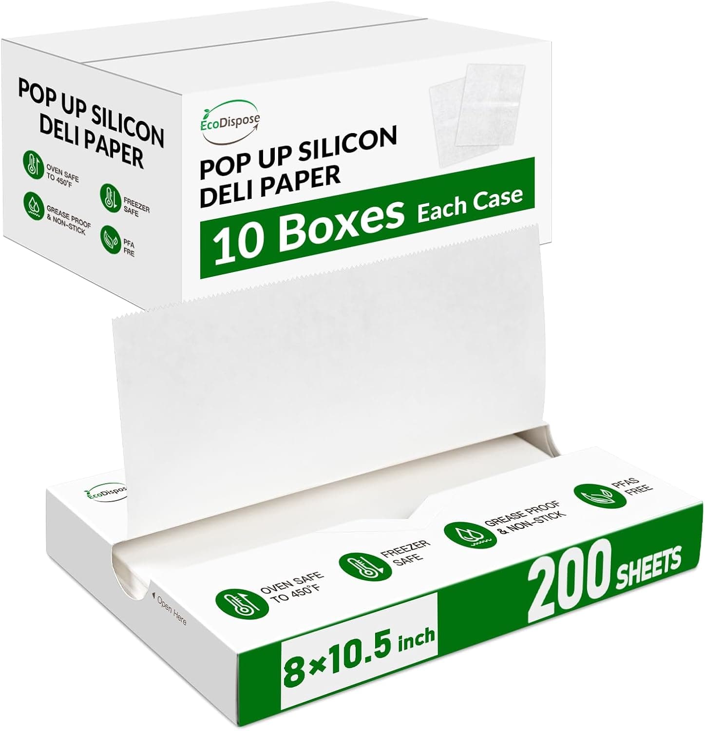 EcoDispose Deli Paper 2000 Precut Greaseproof Sheets 8x10.5