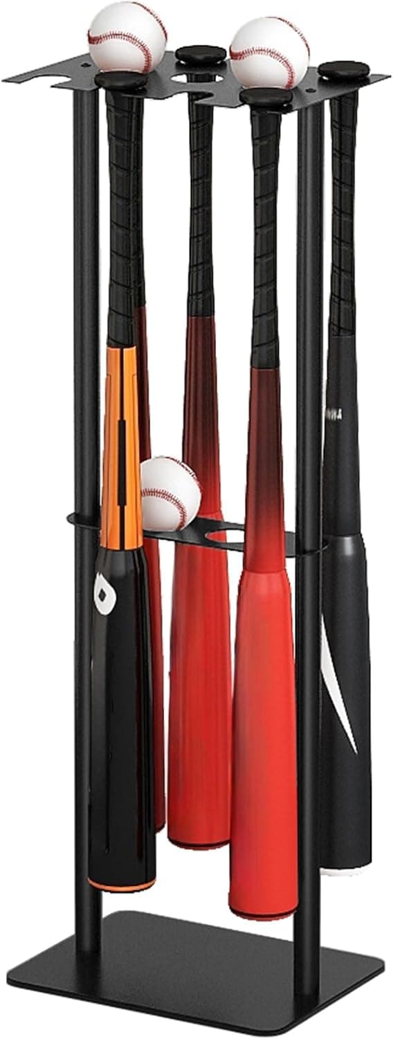 Baseball Bat Holder Stand Rack for 8 Bats 5 Balls Display