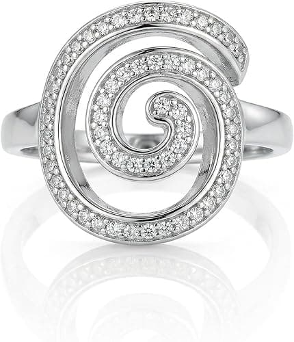 Spiral Ring Jewelry White Gold Plated Ring