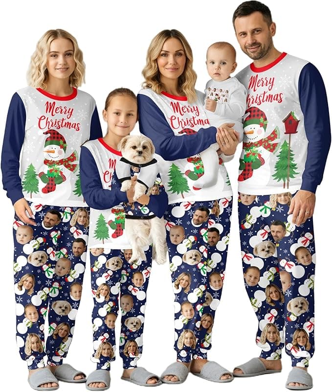 Personalised Xmas PJs Custom Face Family Pajama Set