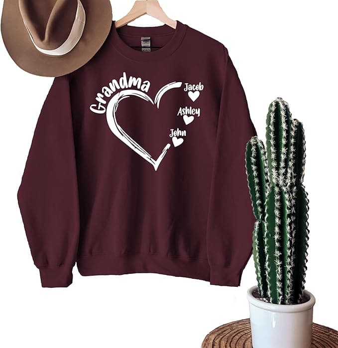 Custom Grandma Sweatshirt Personalized Grandkids Names