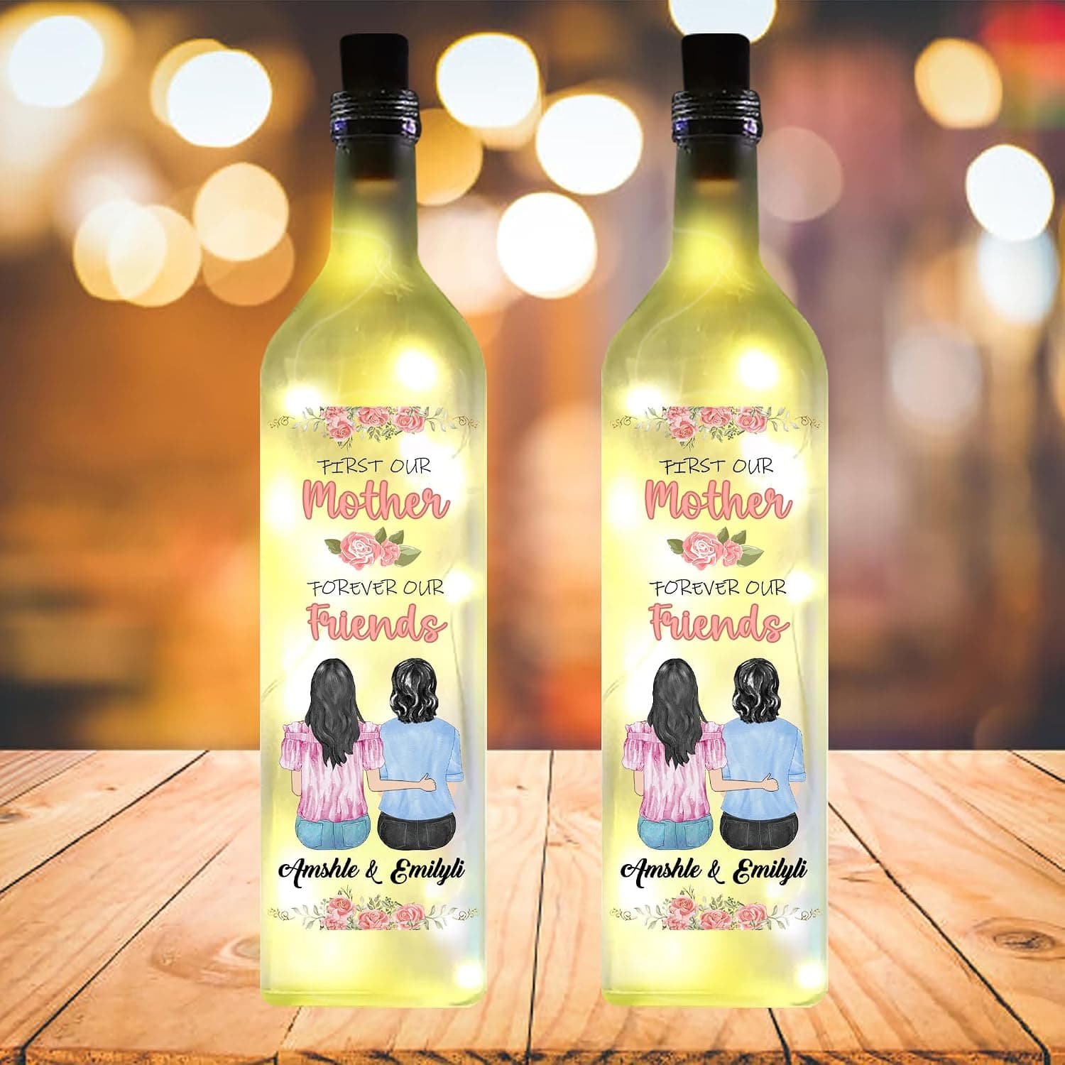 Personalized Bottle Lamps for Mom